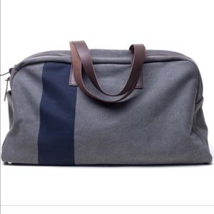 Everlane Weekender Bag - grey with navy stripe